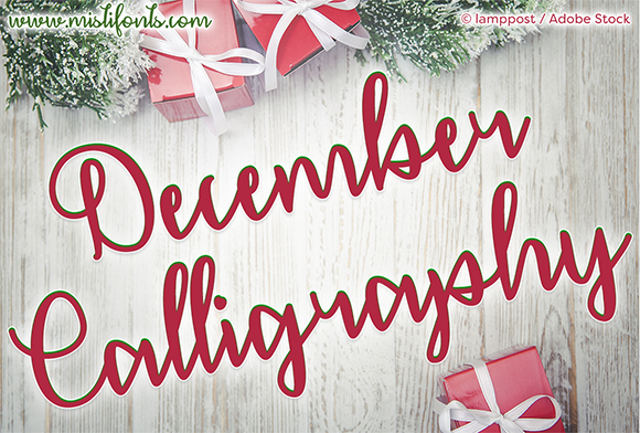 December Calligraphy Font for Festive Editorial Design